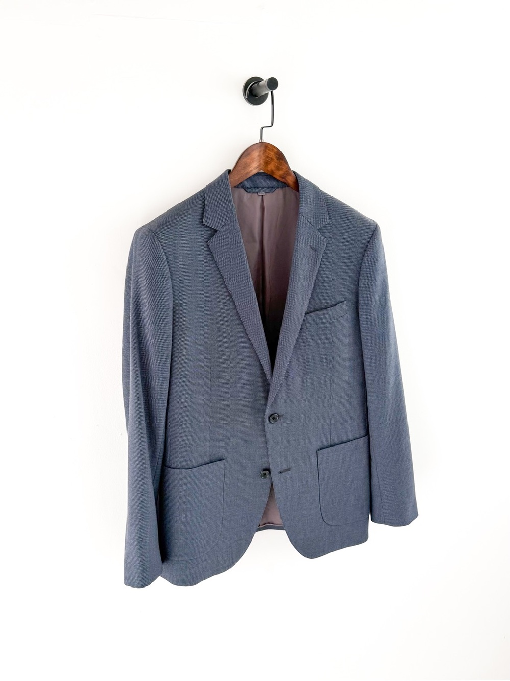 Bonobos Men's Birdseye Blue Italian Wool Textured Sport Coat Blazer 38R Slim Men - Picture 4 of 16